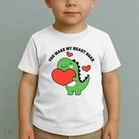 You Make My Heart Roar Valentines Day Cute Dinosaur Toddler T-Shirt thumb 2