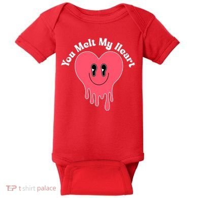 You Melt My Heart Valentines Day Baby Bodysuit