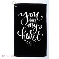 You Make My Heart Smile Cute Gift Golf Towel thumb 0