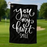 You Make My Heart Smile Cute Gift Golf Towel thumb 1