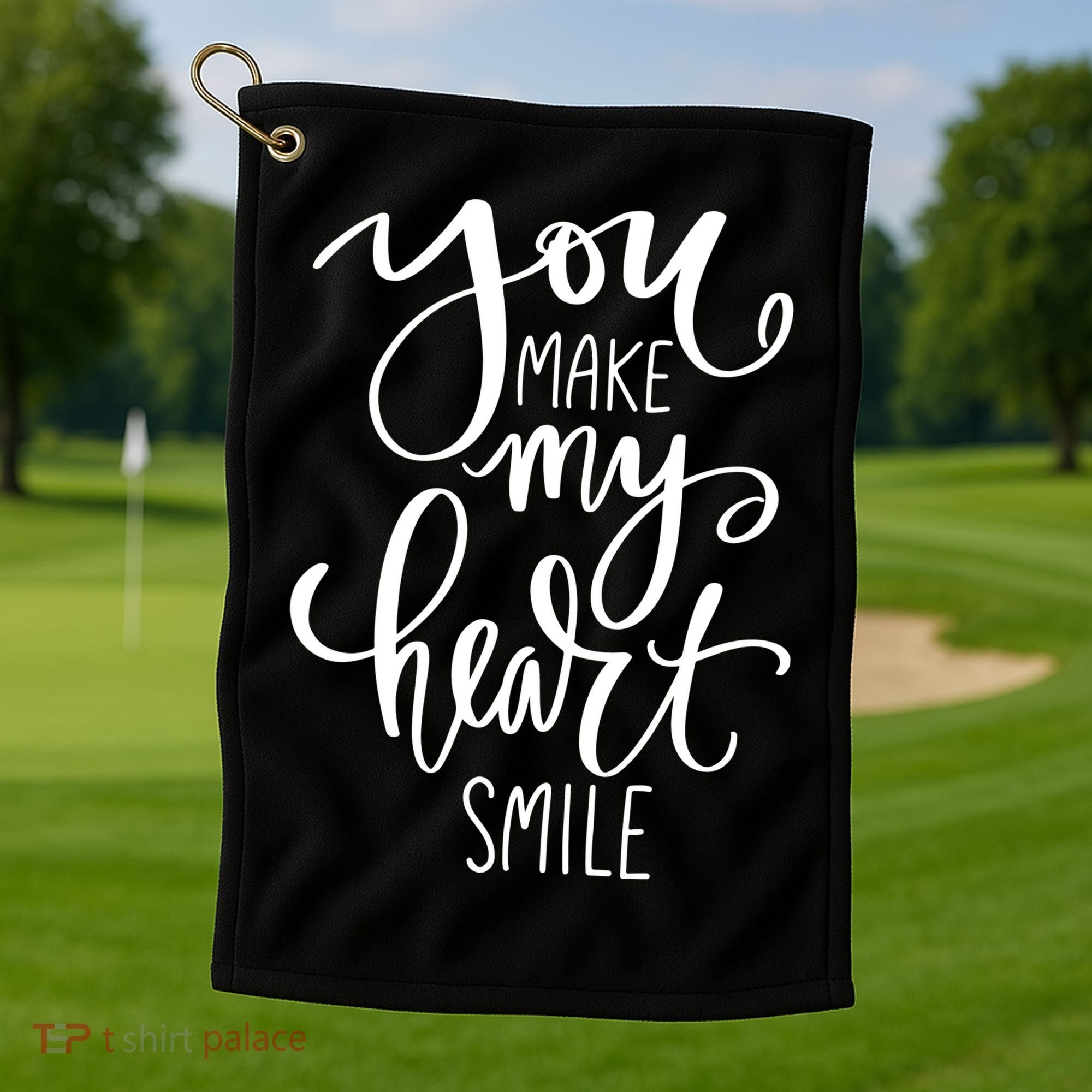 You Make My Heart Smile Cute Gift Golf Towel