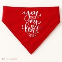 You Make My Heart Smile Cute Gift USA-Made Doggie Bandana thumb 0