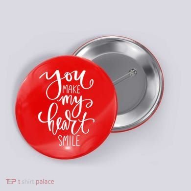 You Make My Heart Smile Cute Gift Button