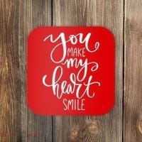 You Make My Heart Smile Cute Gift Coaster thumb 0