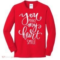 You Make My Heart Smile Cute Gift Kids Long Sleeve Shirt thumb 0