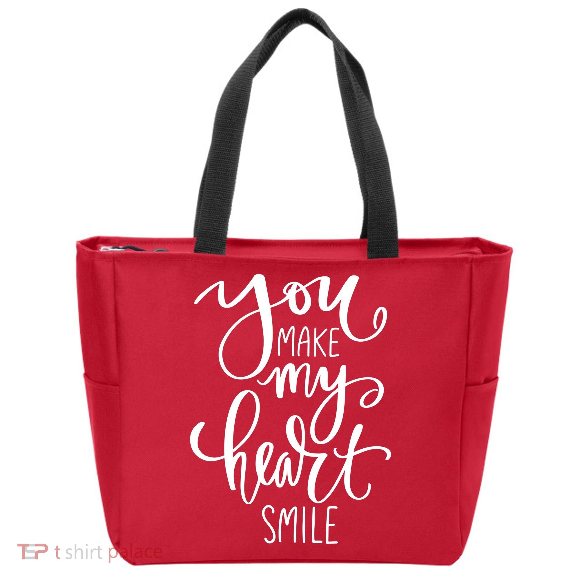 You Make My Heart Smile Cute Gift Tote Bag