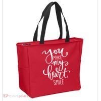 You Make My Heart Smile Cute Gift Tote Bag thumb 2
