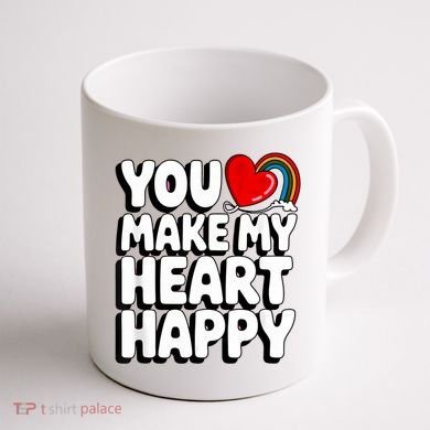 You Make My Heart Happy For Children Coffee Mug back