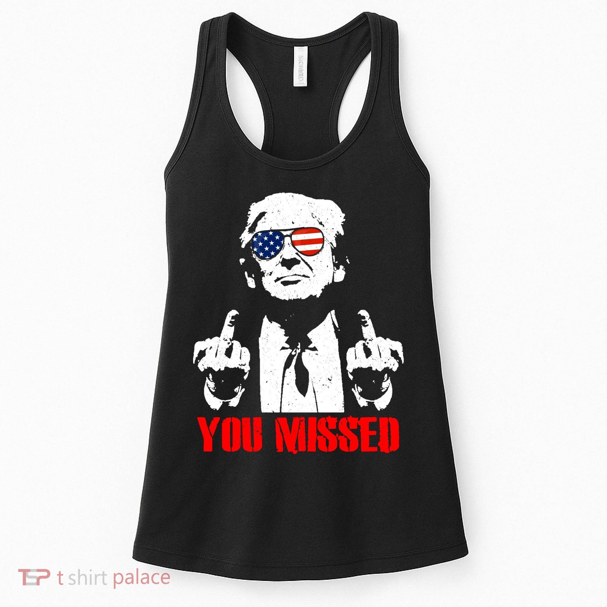 You Missed Middle Finger Trump 2024 Take America Back Pennsylvania Rally Women's Tank Top