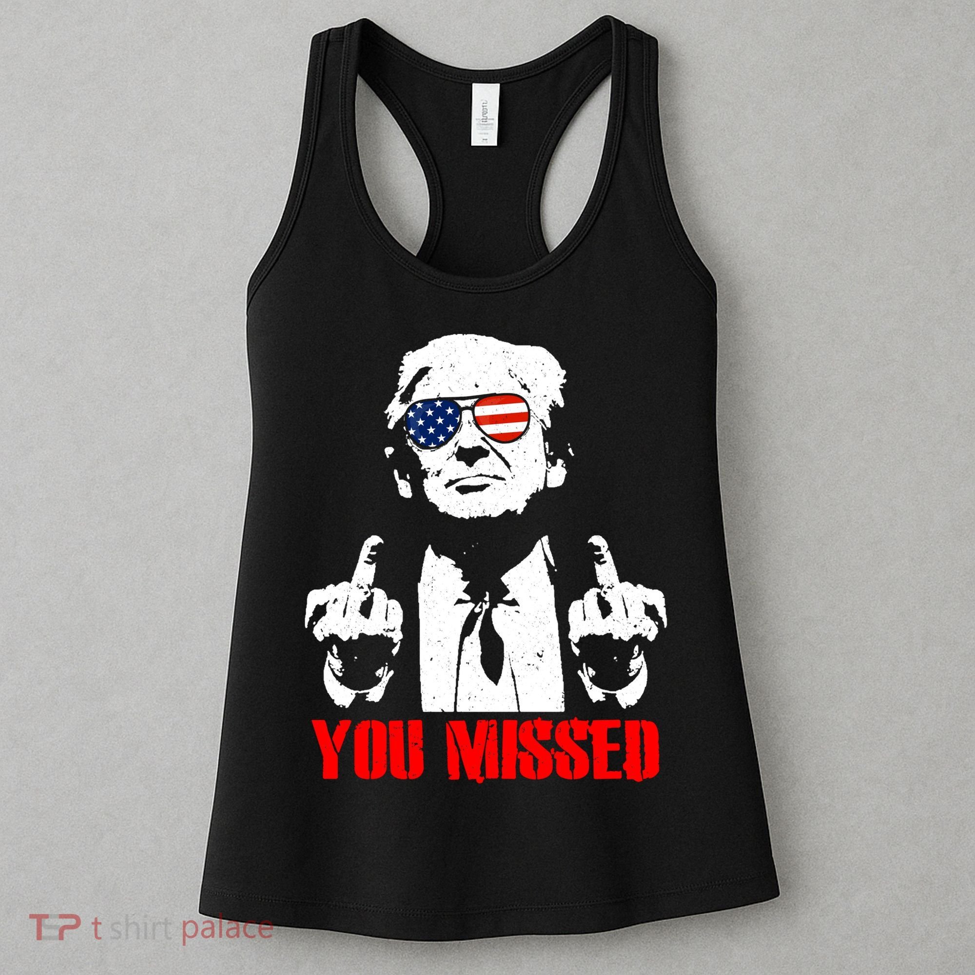 You Missed Middle Finger Trump 2024 Take America Back Pennsylvania Rally Women's Tank Top