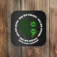 You Matter Mental Health Awareness Heart Coaster thumb 0