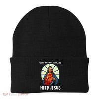 Yall Motherfuckers Need Jesus Christian Easter Beanie thumb 0