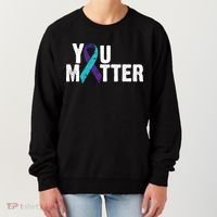 You Matter Purple Teal Ribbon Suicide Prevention Awareness Women's Sweatshirt thumb 0