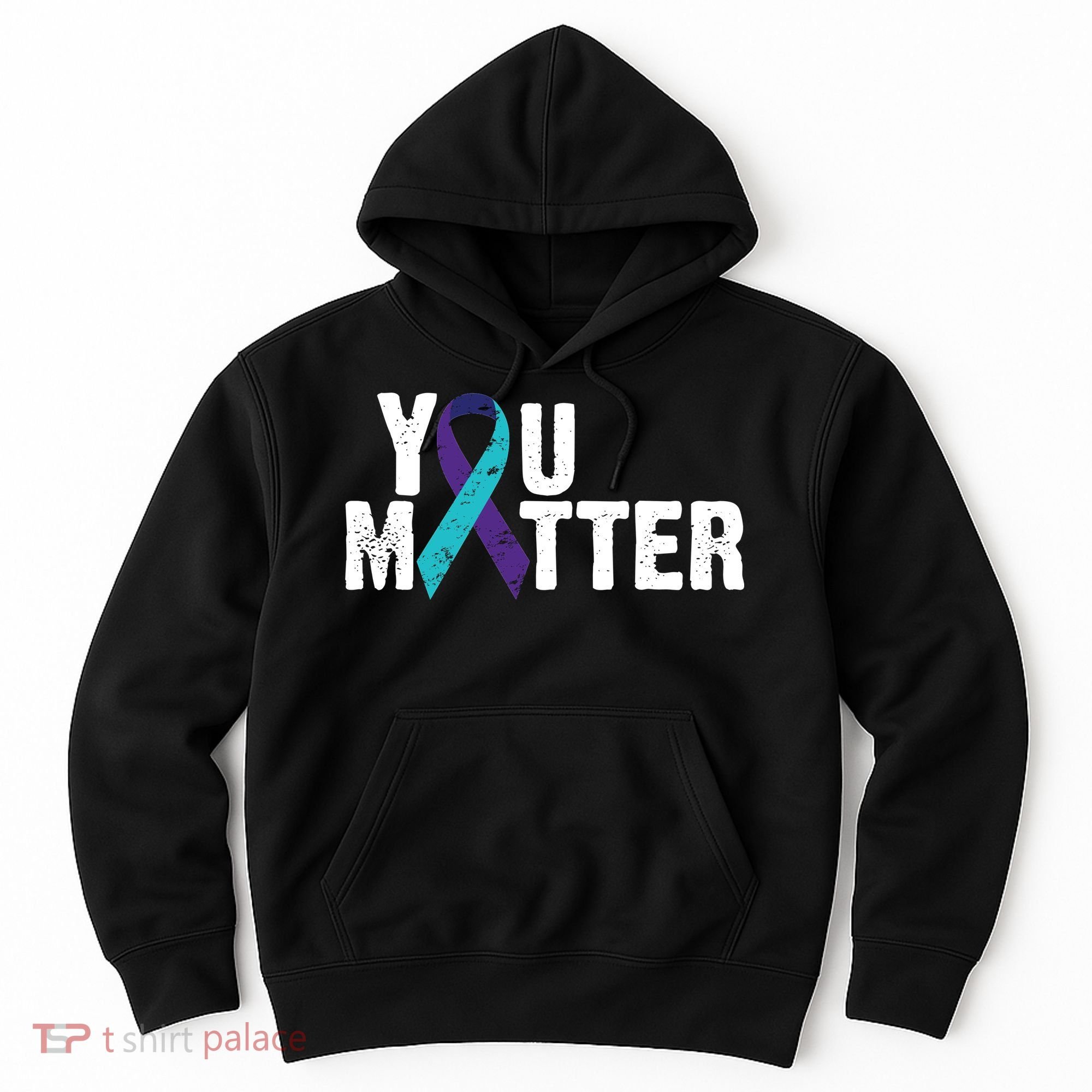 You Matter Purple Teal Ribbon Suicide Prevention Awareness Hoodie