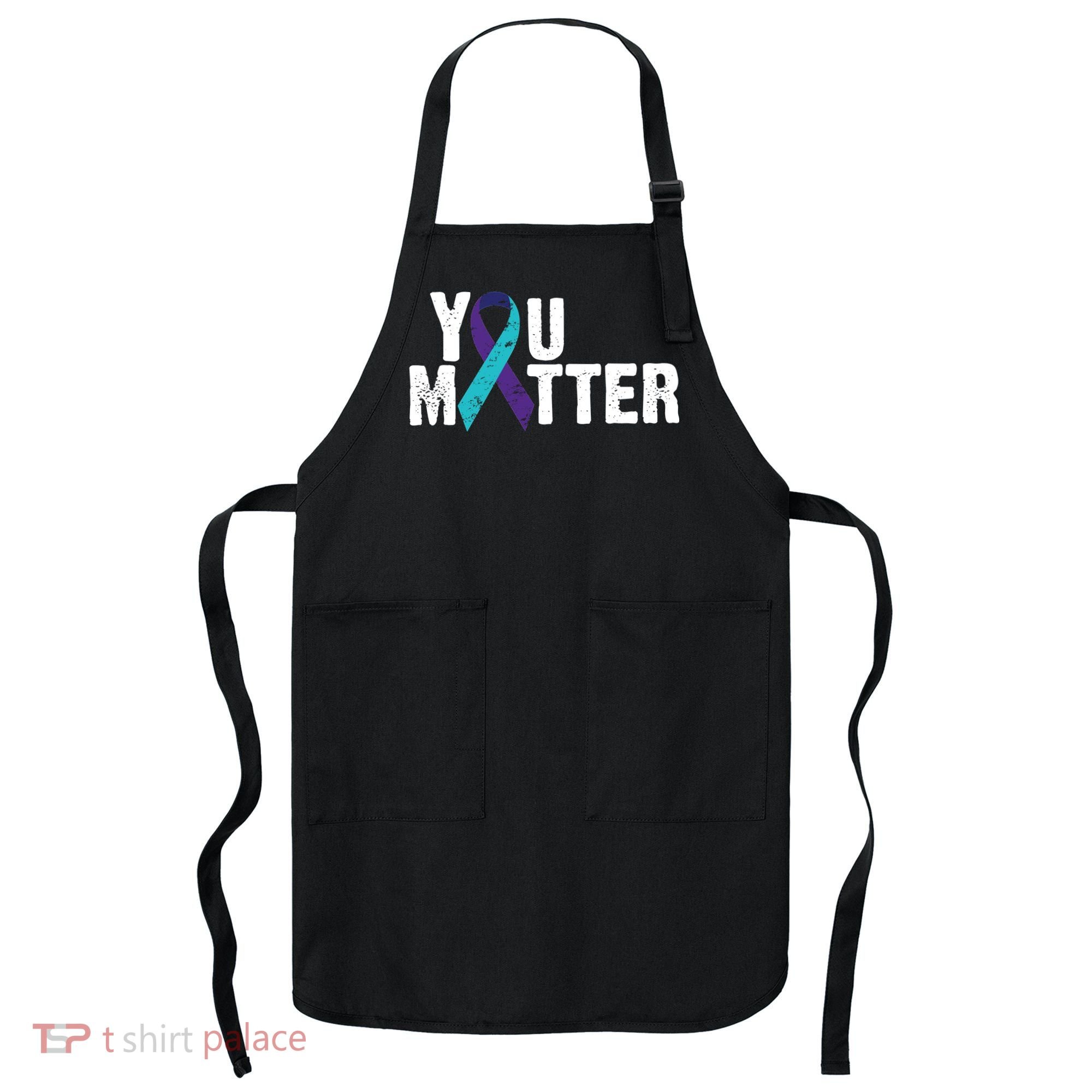 You Matter Purple Teal Ribbon Suicide Prevention Awareness Apron