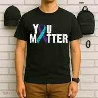 You Matter Purple Teal Ribbon Suicide Prevention Awareness T-Shirt thumb 6