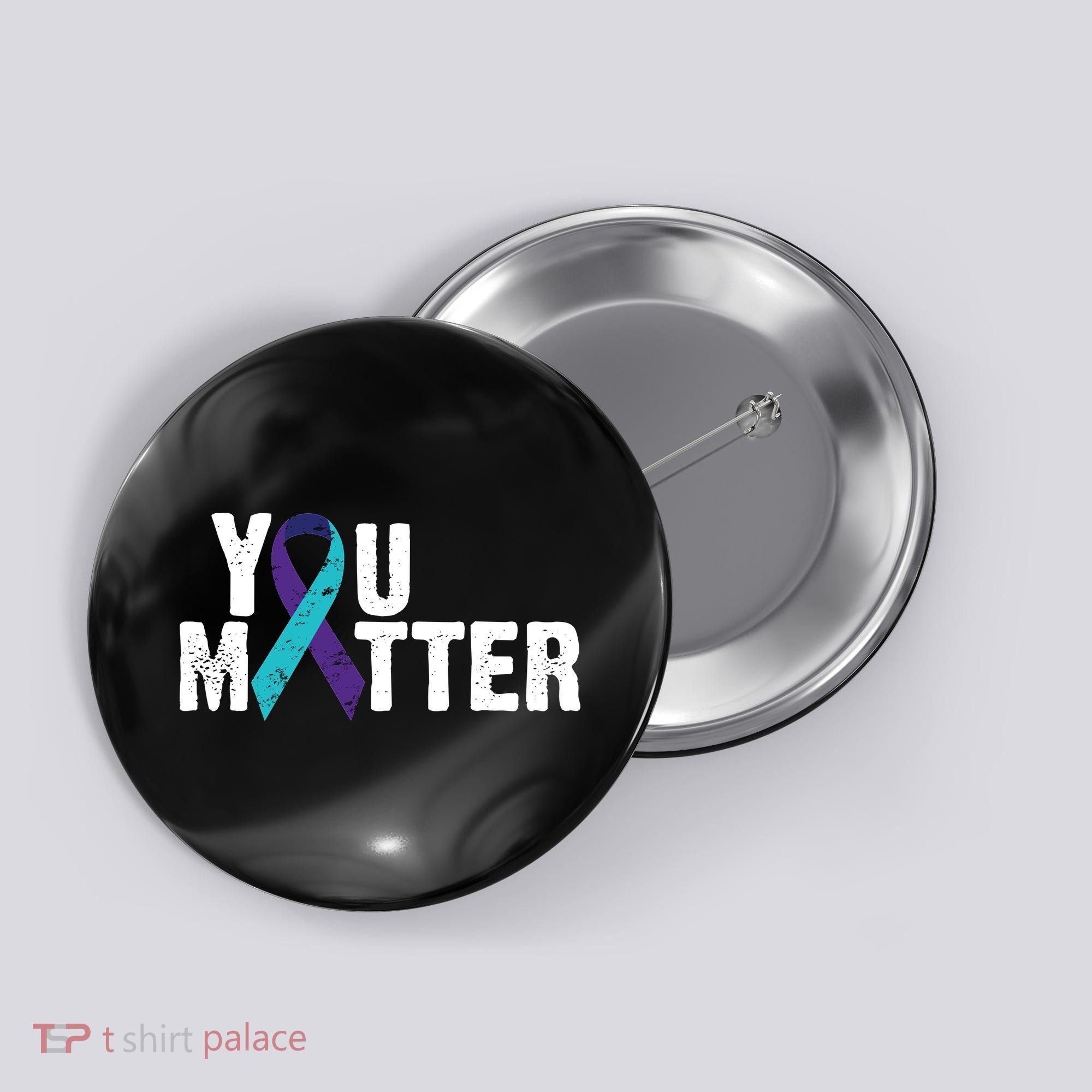 You Matter Purple Teal Ribbon Suicide Prevention Awareness Button