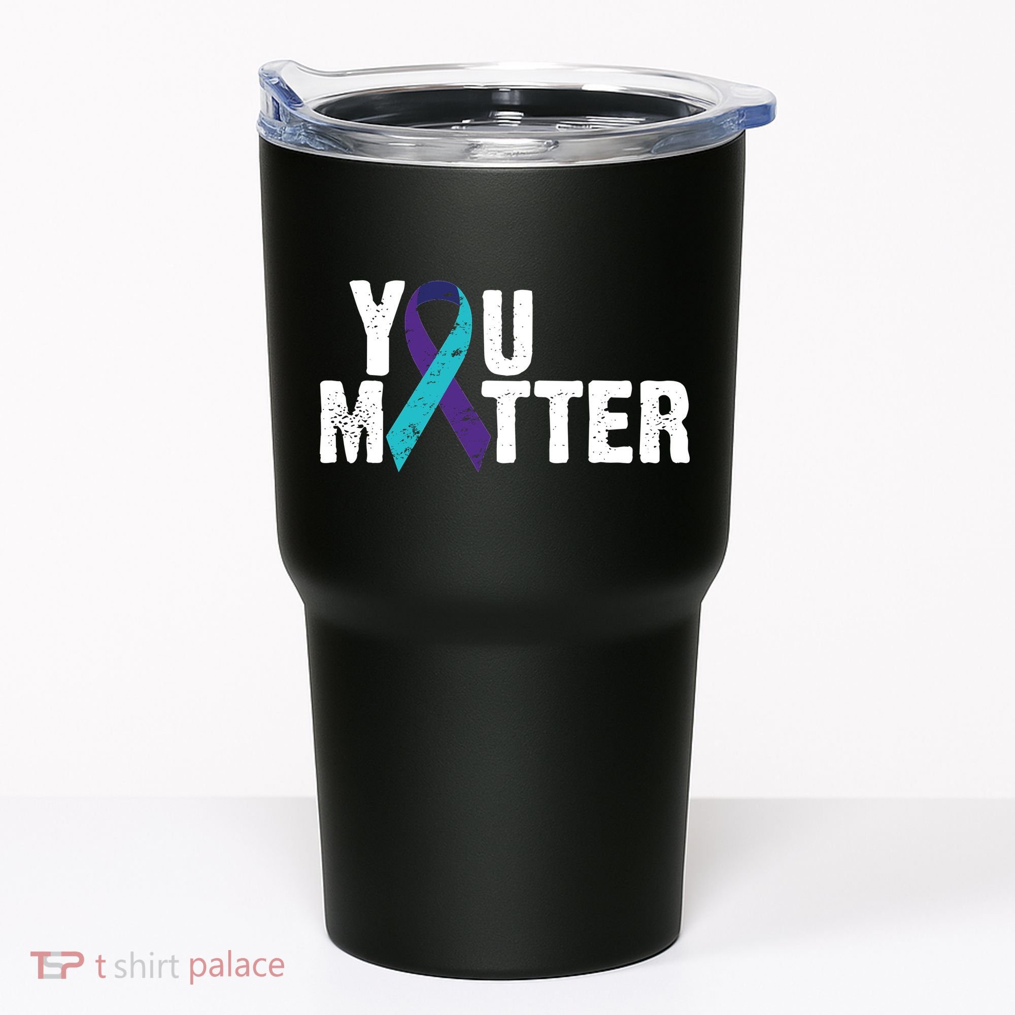 You Matter Purple Teal Ribbon Suicide Prevention Awareness Tumbler