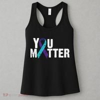 You Matter Purple Teal Ribbon Suicide Prevention Awareness Women's Tank Top thumb 3