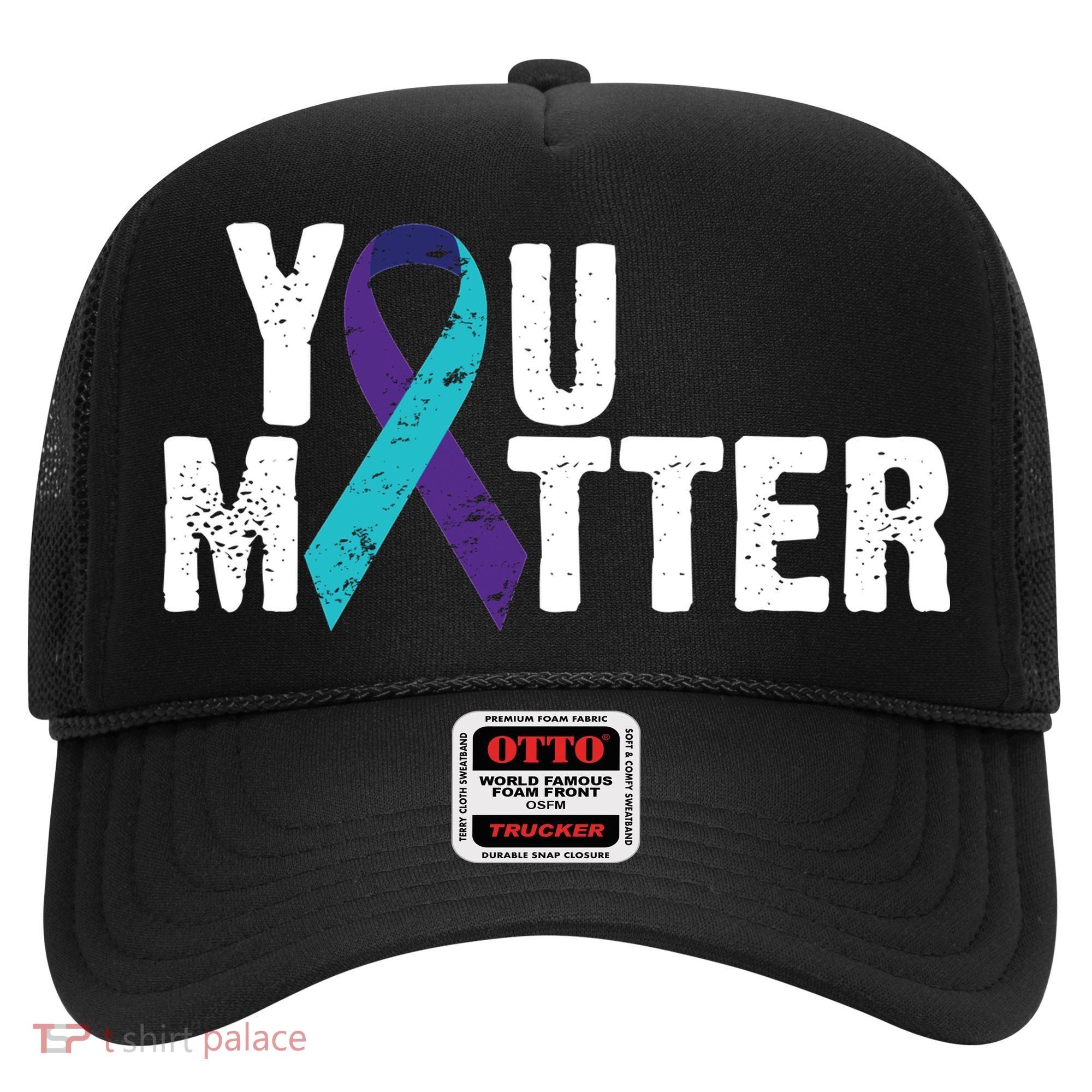 You Matter Purple Teal Ribbon Suicide Prevention Awareness Hat