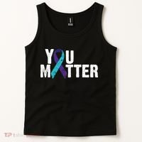 You Matter Purple Teal Ribbon Suicide Prevention Awareness Tank Top thumb 2