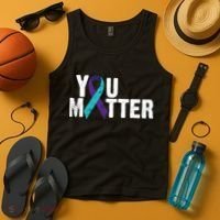 You Matter Purple Teal Ribbon Suicide Prevention Awareness Tank Top thumb 4