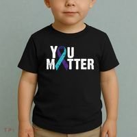 You Matter Purple Teal Ribbon Suicide Prevention Awareness Toddler T-Shirt thumb 2