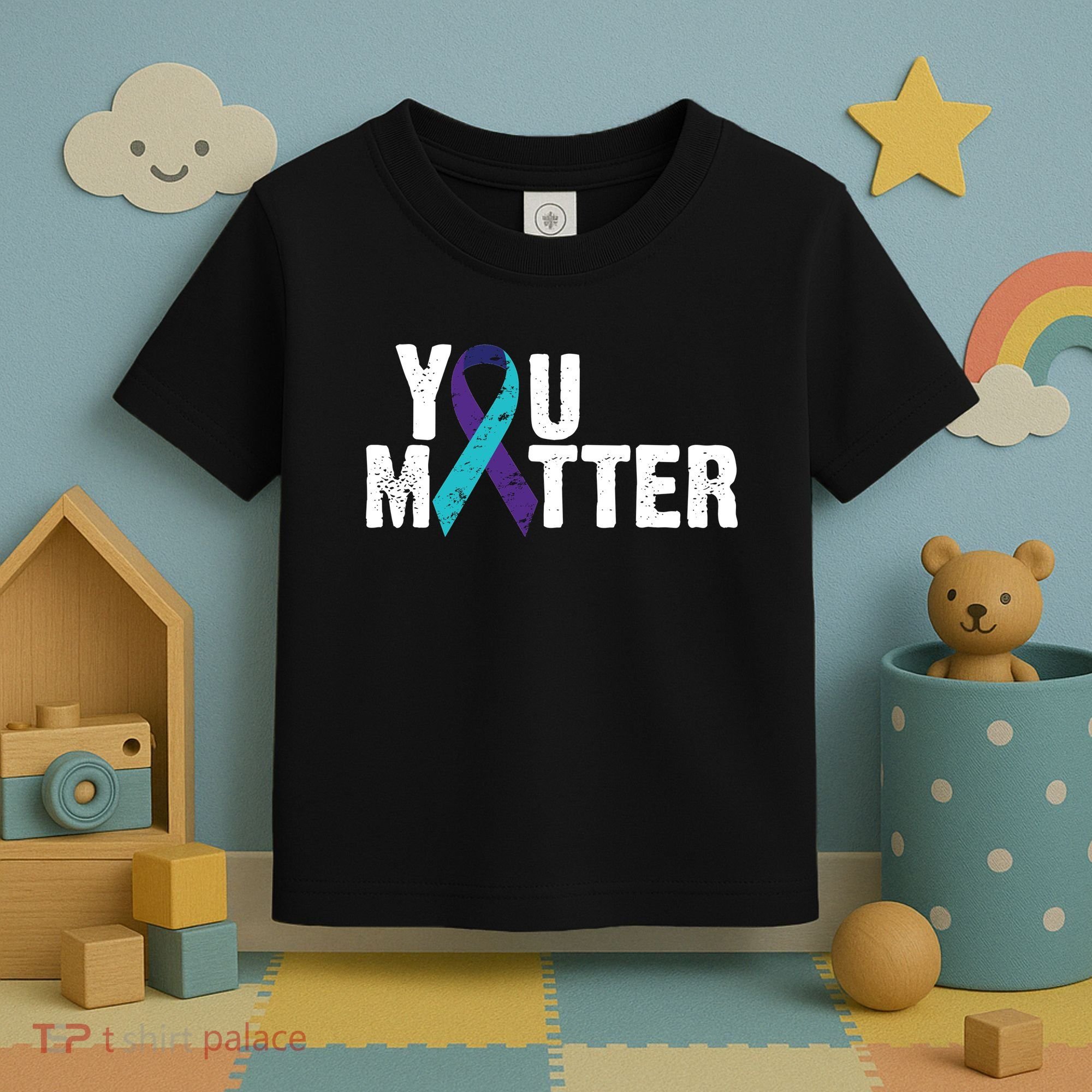 You Matter Purple Teal Ribbon Suicide Prevention Awareness Toddler T-Shirt
