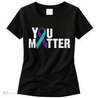 You Matter Purple Teal Ribbon Suicide Prevention Awareness Women's T-Shirt thumb 0