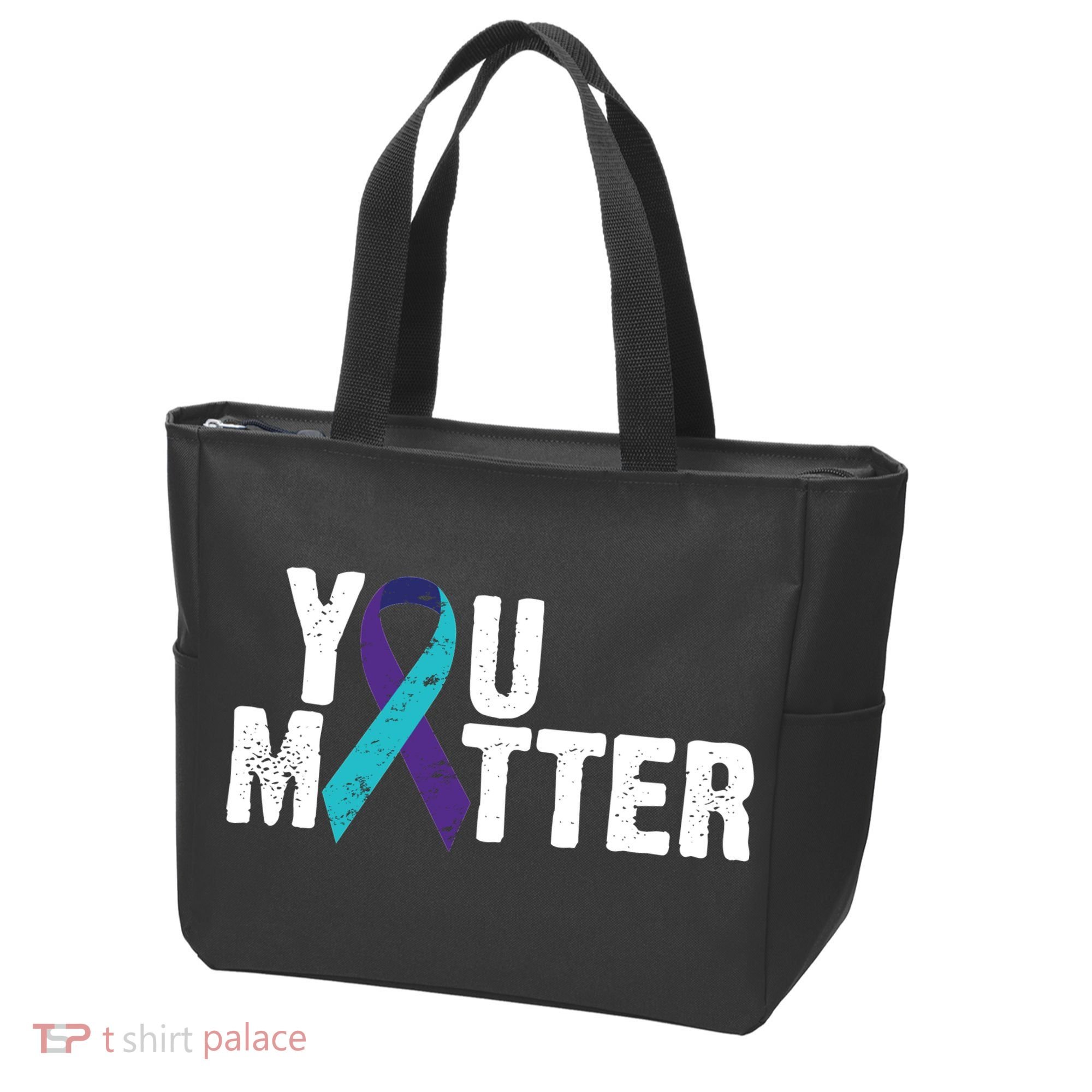 You Matter Purple Teal Ribbon Suicide Prevention Awareness Tote Bag
