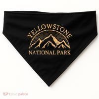 Yellowstone Mountain Retro National Park Souvenir USA-Made Doggie Bandana thumb 0