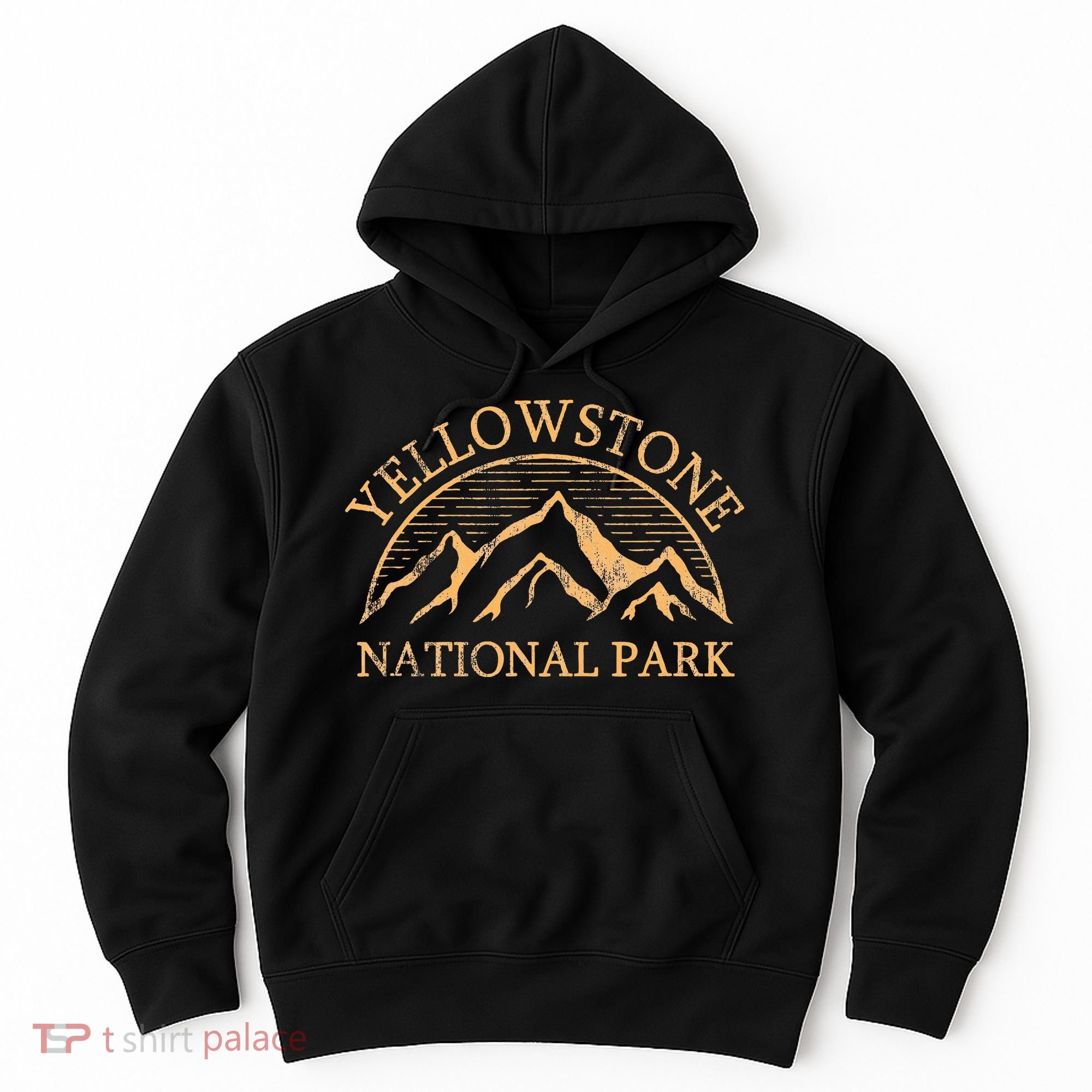 Yellowstone Mountain Retro National Park Souvenir Hoodie