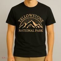 Yellowstone Mountain Retro National Park Souvenir T-Shirt thumb 3