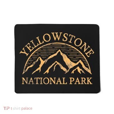 Yellowstone Mountain Retro National Park Souvenir Mousepad
