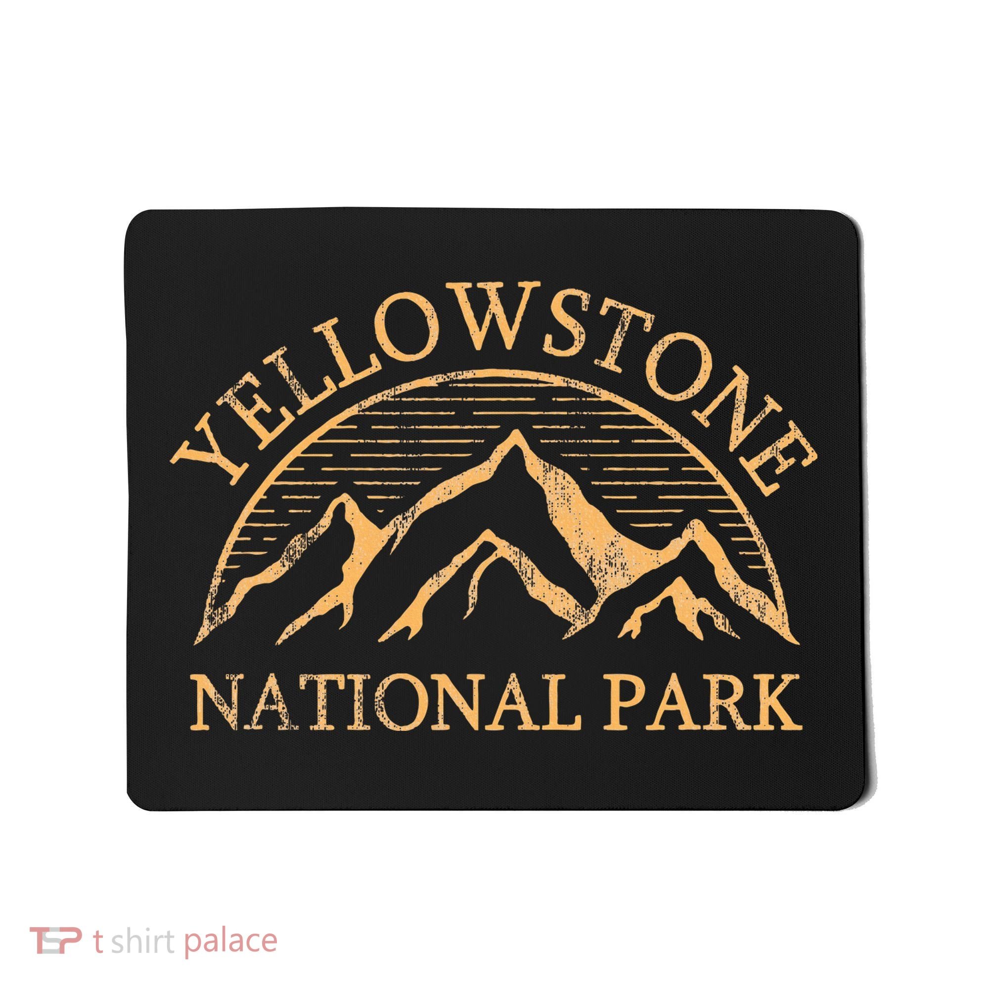 Yellowstone Mountain Retro National Park Souvenir Mousepad