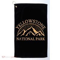 Yellowstone Mountain Retro National Park Souvenir Golf Towel thumb 0
