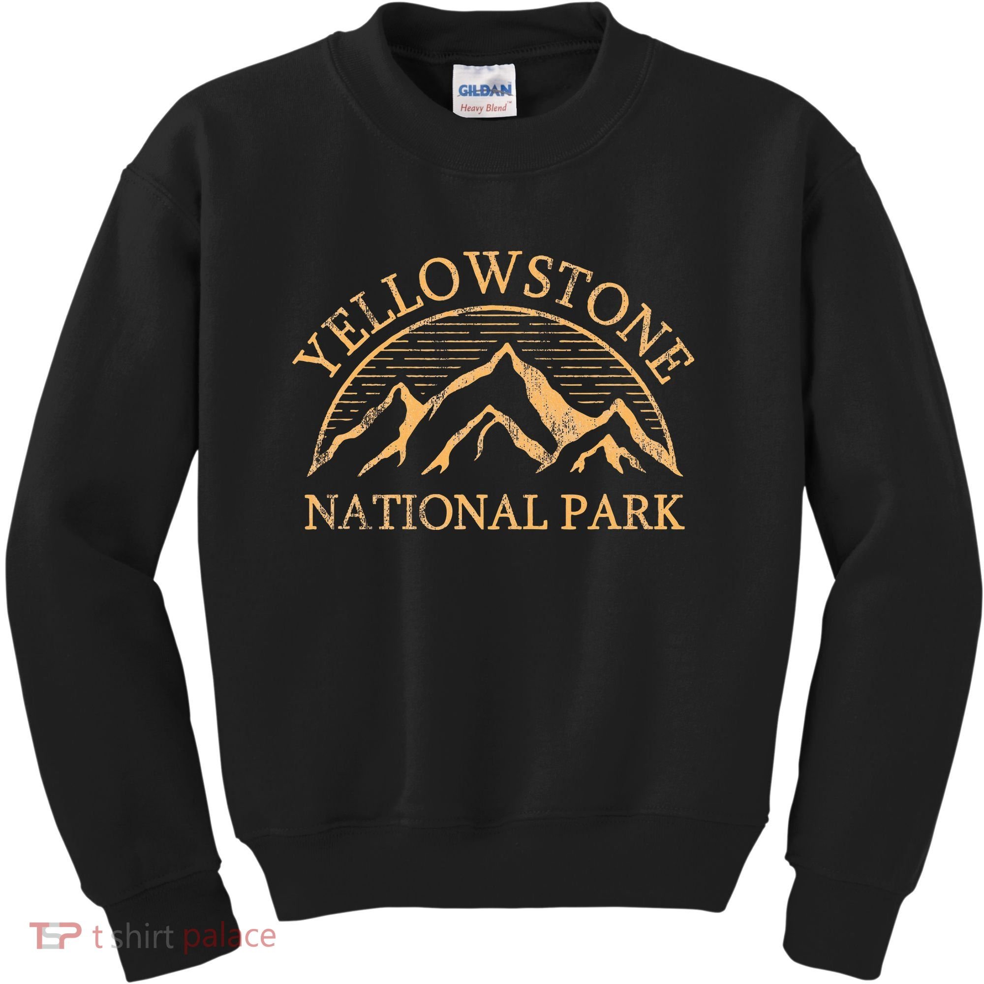 Yellowstone Mountain Retro National Park Souvenir Kids Sweatshirt