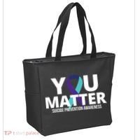 You Matter Suicide Prevention Awareness Ribbon Tote Bag thumb 2