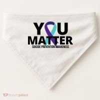 You Matter Suicide Prevention Awareness Ribbon USA-Made Doggie Bandana thumb 0
