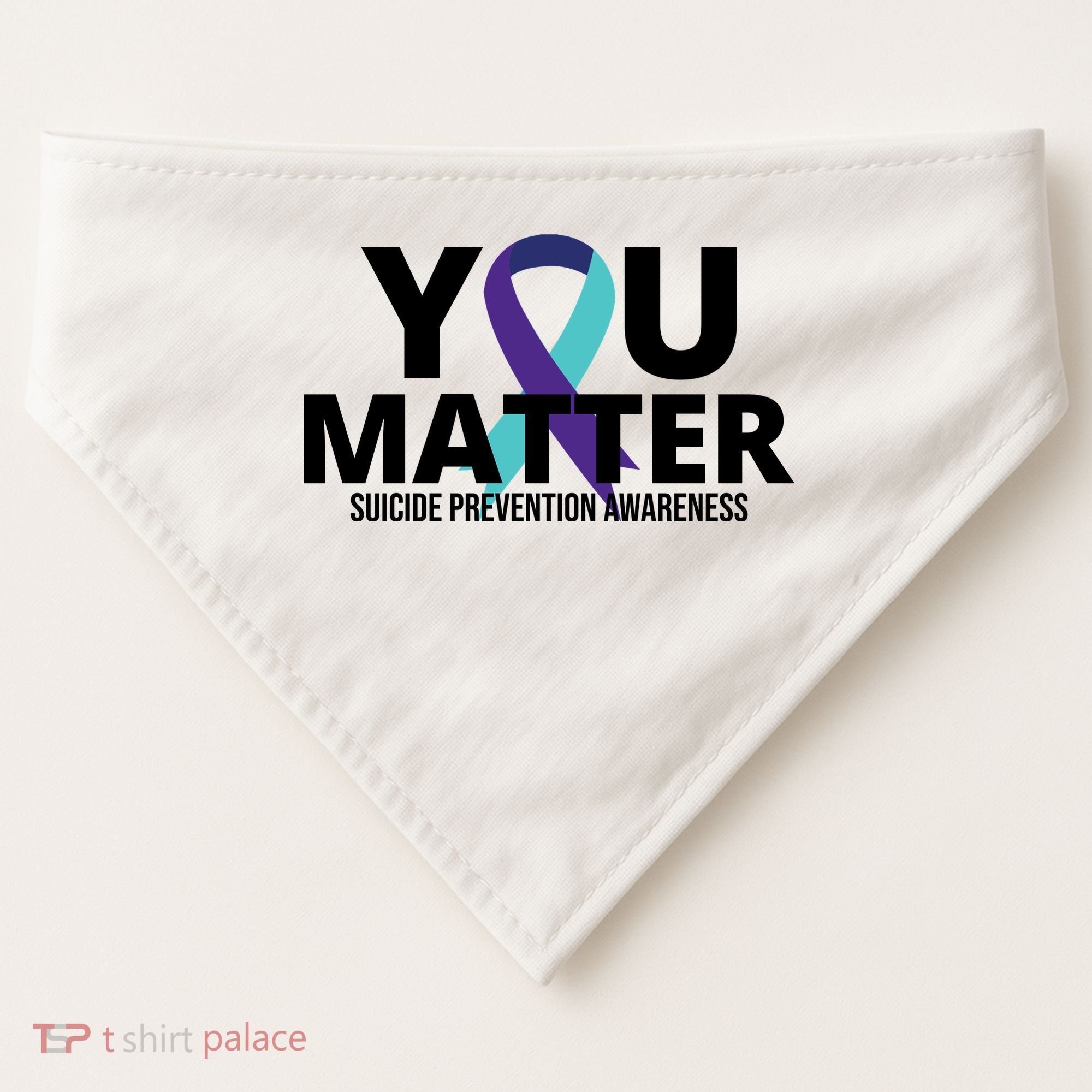 You Matter Suicide Prevention Awareness Ribbon USA-Made Doggie Bandana
