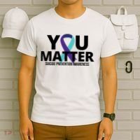 You Matter Suicide Prevention Awareness Ribbon T-Shirt thumb 6