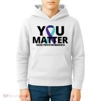 You Matter Suicide Prevention Awareness Ribbon Kids Hoodie thumb 4