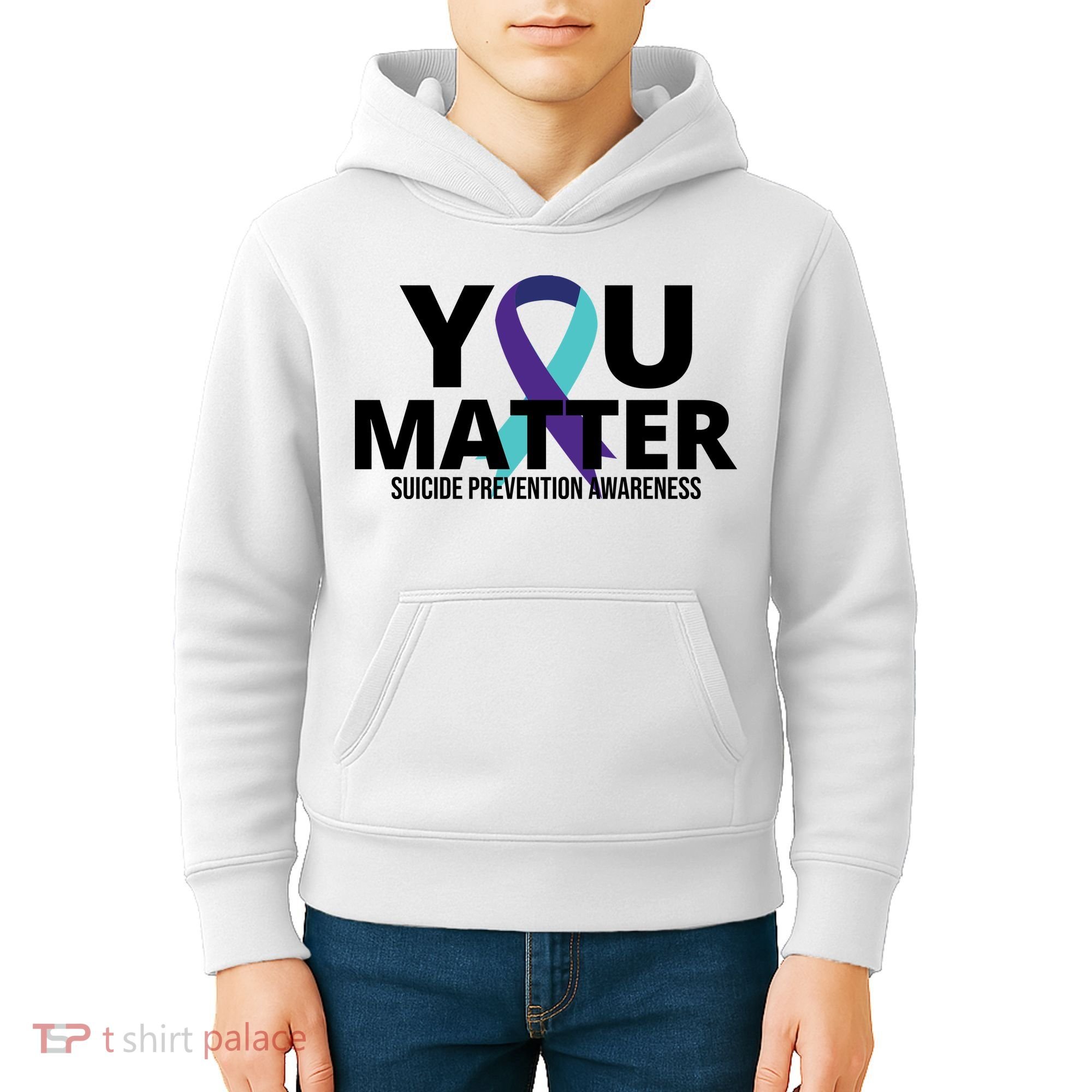 You Matter Suicide Prevention Awareness Ribbon Kids Hoodie