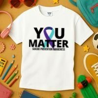 You Matter Suicide Prevention Awareness Ribbon Kids T-Shirt thumb 3