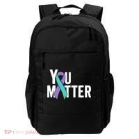 You Matter Suicide Prevention Teal Purple Awareness Ribbon Backpack thumb 0