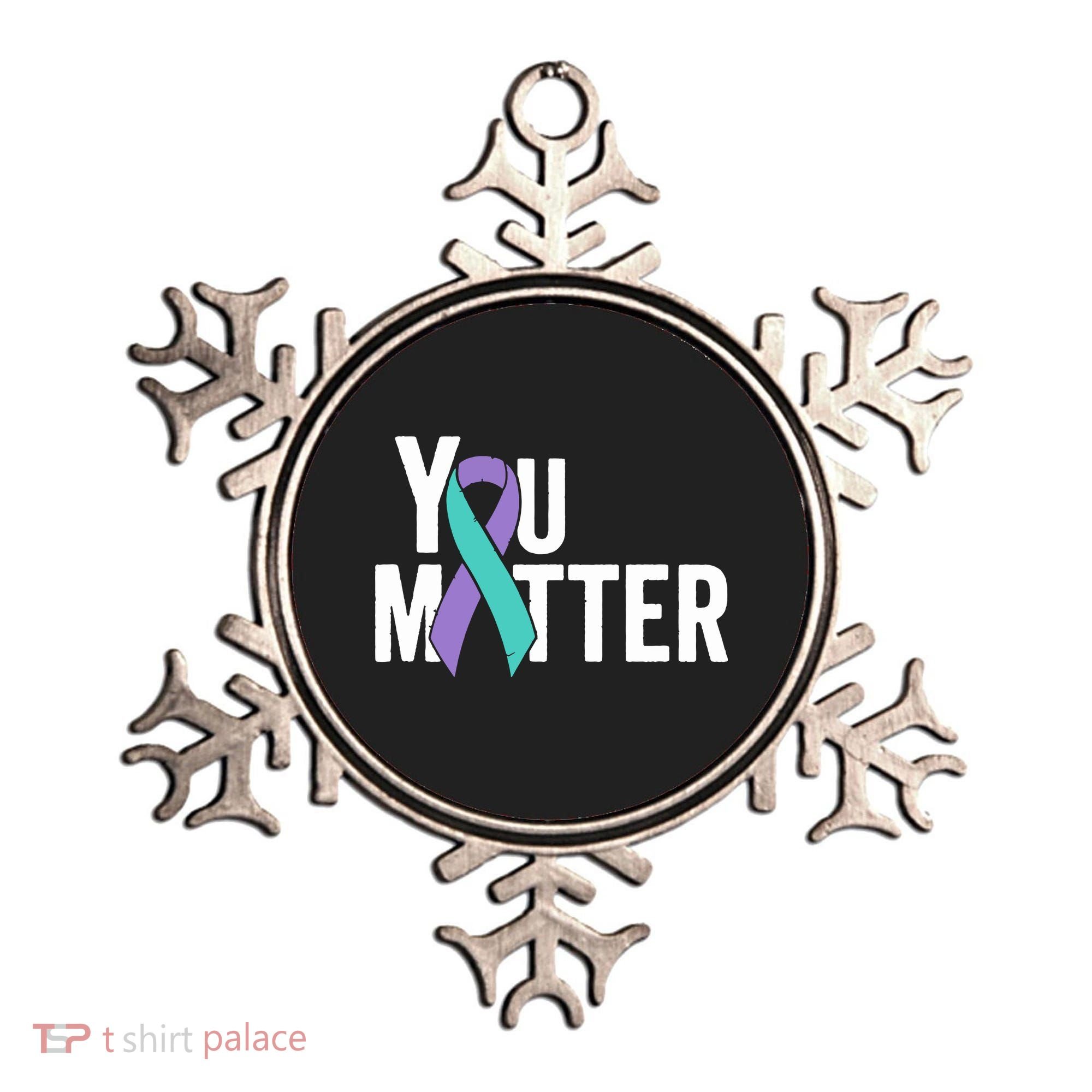 You Matter Suicide Prevention Teal Purple Awareness Ribbon Ornament