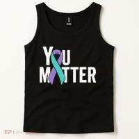 You Matter Suicide Prevention Teal Purple Awareness Ribbon Tank Top thumb 2
