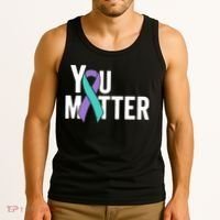 You Matter Suicide Prevention Teal Purple Awareness Ribbon Tank Top thumb 3