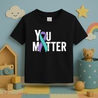 You Matter Suicide Prevention Teal Purple Awareness Ribbon Toddler T-Shirt thumb 3