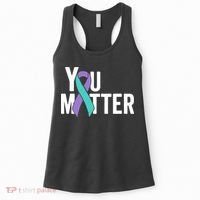 You Matter Suicide Prevention Teal Purple Awareness Ribbon Women's Tank Top thumb 0